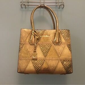 Michael Kors Gold Geometric Tote Bag